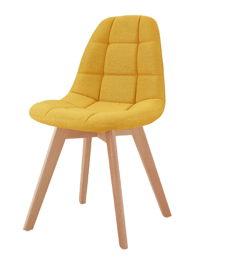 chaise-scandinave-en-tissu-jaune