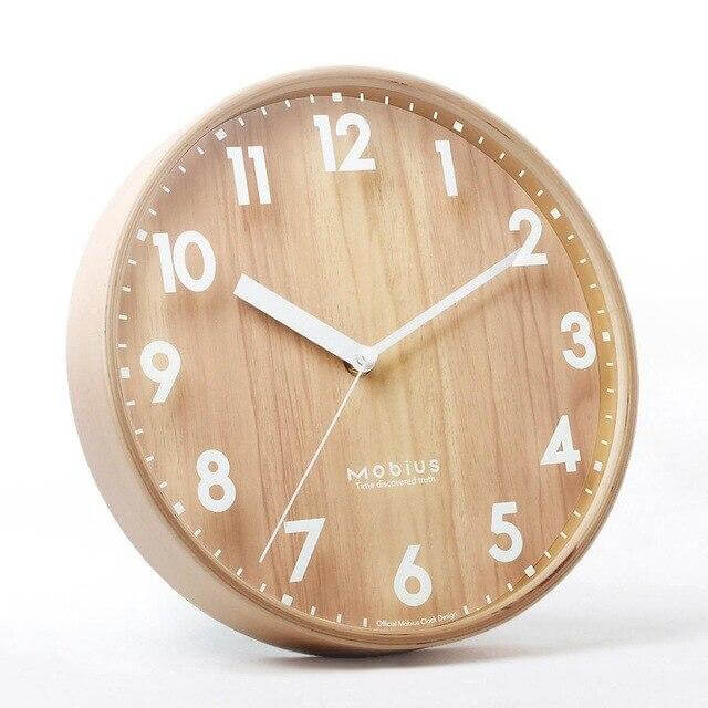 HORLOGE MURALE SILENCIEUSE en bois quartz avec design vintage et HORLOGE MURALE SILENCIEUSE en bois quartz avec design vintage et