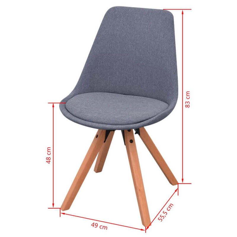 chaise-scandinave-grise-lot-de-2-dimension