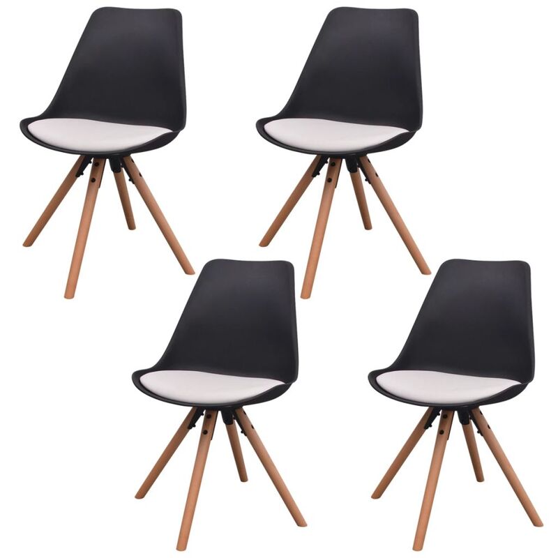 chaise-scandinave-noir-et-gris-x4