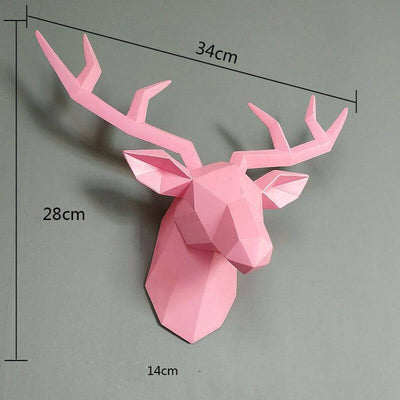 statue-cerf-origami-rose