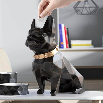 statue-chien-bouledogue-noir