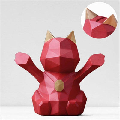 statue-origami-chat-rouge