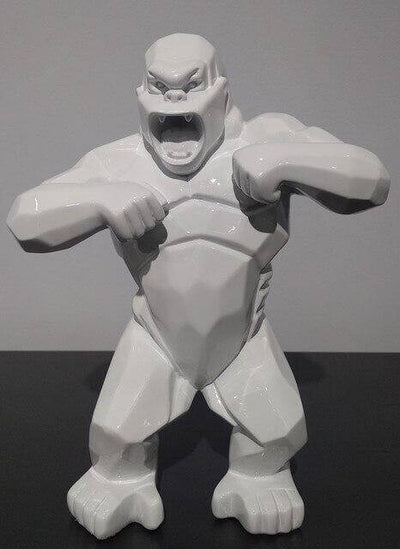 statue-origami-gorille-blanc