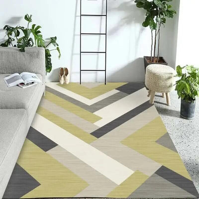 tapis-scandinave-geometrique-jaune-blanc-et-gris